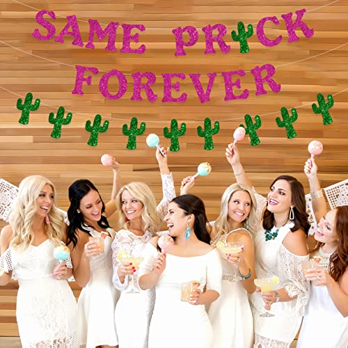 Mexican Bachelorette Party Decorations | Rose Red Glitter Same Prick Forever Banner Cactus Garland | Mexican Fiesta | Funny Bridal Shower Decorations | Hen Party Decoration