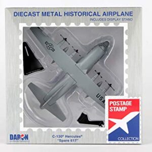 Daron Worldwide Trading Postage Stamp USAF C-130 1/200 Spare 617 Airplane Model, White
