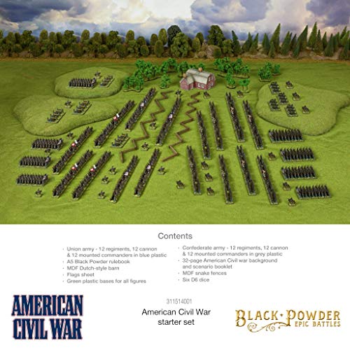 WarLord Black Powder Epic Battles American Civil War Starter Set Military Table Top Wargaming Plastic Model Kit 311514001 , Green