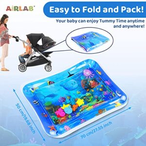 Water Mat for Babies Inflatable Tummy Time Mat Sensory Play Mat for Infants Toddlers Newborn Boys Girls, Gifts for 3 6 9 Months BPA Free