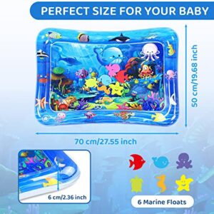 Water Mat for Babies Inflatable Tummy Time Mat Sensory Play Mat for Infants Toddlers Newborn Boys Girls, Gifts for 3 6 9 Months BPA Free