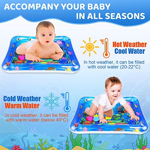 Water Mat for Babies Inflatable Tummy Time Mat Sensory Play Mat for Infants Toddlers Newborn Boys Girls, Gifts for 3 6 9 Months BPA Free