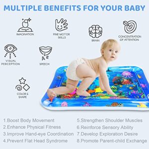 Water Mat for Babies Inflatable Tummy Time Mat Sensory Play Mat for Infants Toddlers Newborn Boys Girls, Gifts for 3 6 9 Months BPA Free