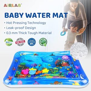 Water Mat for Babies Inflatable Tummy Time Mat Sensory Play Mat for Infants Toddlers Newborn Boys Girls, Gifts for 3 6 9 Months BPA Free