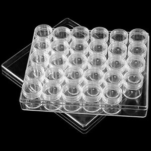 HAKZEON 4 Pack 30 Grids Diamond Painting Storage Box with Lids, Clear Embroidery Diamond Beads Storage Containers , for Jewelry Nail Art Accessories DIY Craft