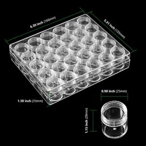 HAKZEON 4 Pack 30 Grids Diamond Painting Storage Box with Lids, Clear Embroidery Diamond Beads Storage Containers , for Jewelry Nail Art Accessories DIY Craft