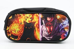 mu model japanese anime pencil case – multifunction pu leather pencil case with zipper closure – carrying case for school supplies office stuff