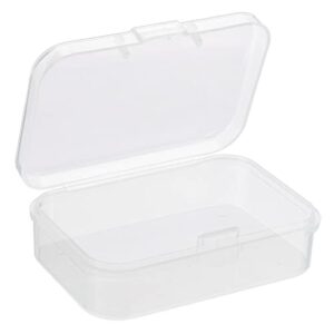 patikil clear storage container with hinged lid 65x45x20mm, 4 pack plastic rectangular box for beads art craft