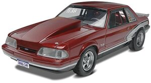 revell 85-4195 ’90 ford mustang lx 5.0 drage racer model car kit 1:25 scale 139-piece skill level 5plastic model building kit, red