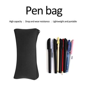 Alomejor 3pcs Pen Bag Pencil Case Soft Neoprene Waterproof Storage Bag for Camping Climbing Traveling wearable Pen Bag (black)