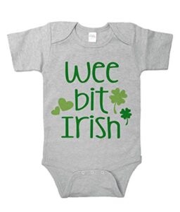 7 ate 9 apparel baby’s wee bit irish st. patricks day onepiece 0-3 months green