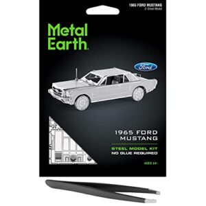 fascinations metal earth 1965 ford mustang 3d metal model kit bundle with tweezers