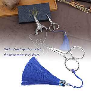 SHWAKK Embroidery Scissors Exquisite Stainless Steel Sharp Tip Retro Scissors with Sheath Chain Sewing Scissor for Sewing,Embroidery, Needlework