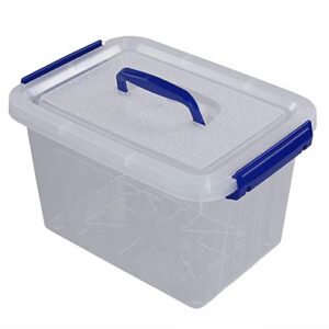 Pekky Plastic Small Handle Storage Box, 6 Quart Clear Plastic Bins, 6 Pack