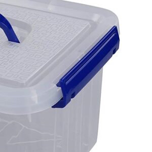Pekky Plastic Small Handle Storage Box, 6 Quart Clear Plastic Bins, 6 Pack