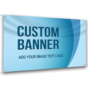 custom banners and signs customize for outdoor indoor, personalized photo text polyester banner decoration backdrop for halloween christmas business party birthday graduation wedding event (4’x6′)