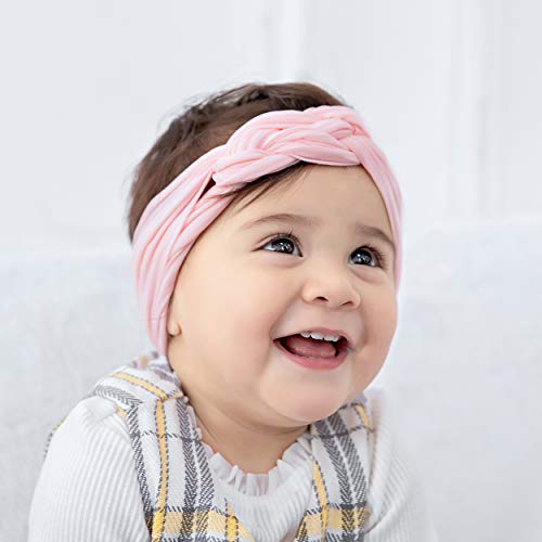 Baby Girl Headband Nylon Hairbands Baby Bows Knotted Headband Turban for Newborn Infant Toddlers Kids Hair Accessories 8PCS…