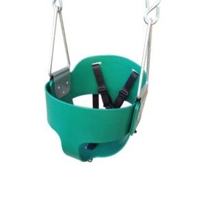 Toddler Bucket Swing Seat - Patent Pending & Exclusive Safety Harness - High Back Full Bucket Toddler Swing Seat w/Heavy-Duty Plastic-Coated Chains - Safari Products USA