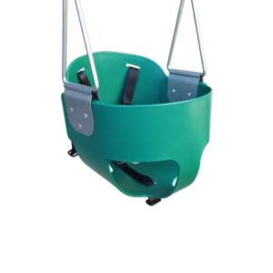 Toddler Bucket Swing Seat - Patent Pending & Exclusive Safety Harness - High Back Full Bucket Toddler Swing Seat w/Heavy-Duty Plastic-Coated Chains - Safari Products USA