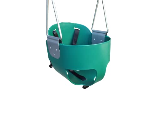 Toddler Bucket Swing Seat - Patent Pending & Exclusive Safety Harness - High Back Full Bucket Toddler Swing Seat w/Heavy-Duty Plastic-Coated Chains - Safari Products USA