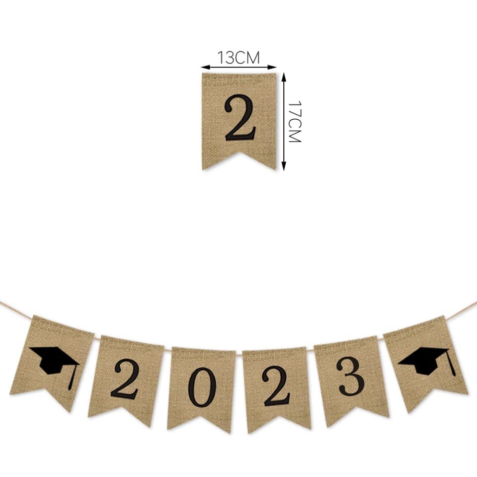 SWYOUN 2023 Burlap Graduation Party Banner Classroom Decoration Grad Party Supplies