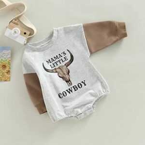 Karuedoo Newborn Baby Girl Boy Cow Print Sweatshirt Romper Crewneck Oversized Onesie Long Sleeve Outfit Cute Fall Clothes (A Coffee Gray, 0-3 Months)