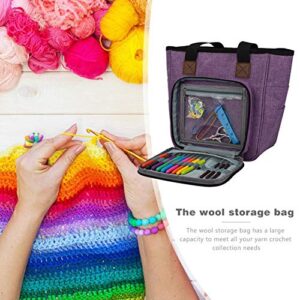 YOUNGL Knitting Bag - Large Capacity Yarn Storage Bag Portable Knitting Tote Bag Carrying Storage Bag for Yarn and Unfinished Project, High Capacity, Easy to Carry Crochet Hooks