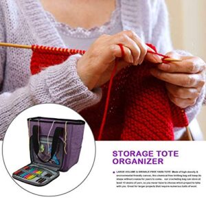 YOUNGL Knitting Bag - Large Capacity Yarn Storage Bag Portable Knitting Tote Bag Carrying Storage Bag for Yarn and Unfinished Project, High Capacity, Easy to Carry Crochet Hooks