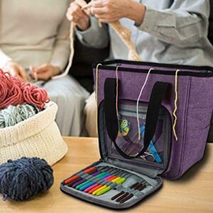 YOUNGL Knitting Bag - Large Capacity Yarn Storage Bag Portable Knitting Tote Bag Carrying Storage Bag for Yarn and Unfinished Project, High Capacity, Easy to Carry Crochet Hooks