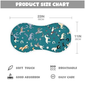 YYZZH Horse Pattern Star Horseshoes Letter Muslin Burp Cloths for Baby 4 Pack 100% Cotton Baby Washcloths Bibs for Boy Girl