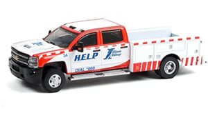 greenlight 46070-d dually drivers series 7 – chevy silverado 3500 dually service bed – illinois tollway 1:64 scale