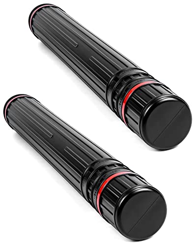 QWORK Drafting Tube, 2 Pack Poster Tube Blueprint Case, 30 5/16" - 44 1/2" Telescoping Art Tube Large Storage Tube Holder, Diameter-3 15/16", for Draft Sketch Documents