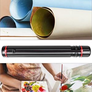 QWORK Drafting Tube, 2 Pack Poster Tube Blueprint Case, 30 5/16" - 44 1/2" Telescoping Art Tube Large Storage Tube Holder, Diameter-3 15/16", for Draft Sketch Documents