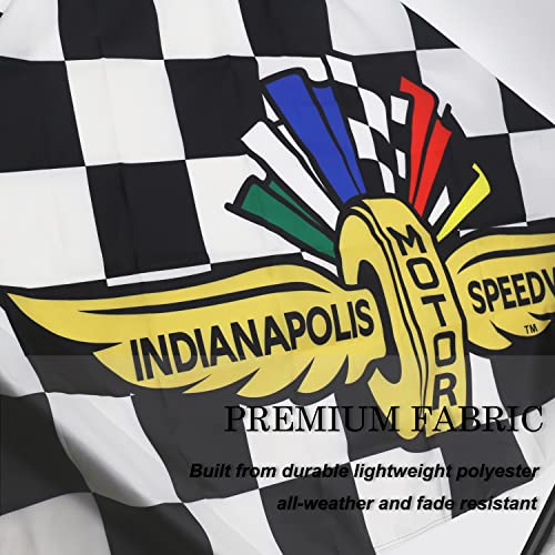 Indianapolis Motor Speedway Flag Banner 3 ft x 5 ft Polyester 2 Brass Grommets Vivid Color HD Printing Indoor Outdoor Room Man Cave Decoration