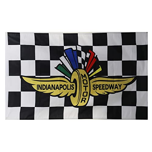 Indianapolis Motor Speedway Flag Banner 3 ft x 5 ft Polyester 2 Brass Grommets Vivid Color HD Printing Indoor Outdoor Room Man Cave Decoration