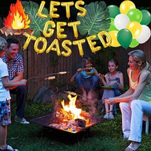Let’s Get Toasted Balloons Banner, Camping Themed Birthday Baby Shower Bachelorette Decorations, Happy Camper Wild In The Woods Weekend In The Woods Cabin Glamping Mountain Lake Hiking Woodland Campfire Adventure Welcome To Campsite Party Decorations