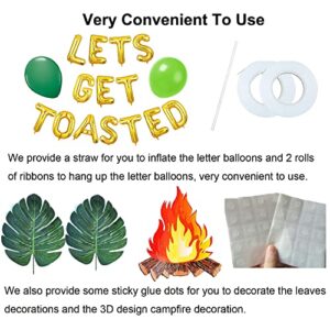 Let’s Get Toasted Balloons Banner, Camping Themed Birthday Baby Shower Bachelorette Decorations, Happy Camper Wild In The Woods Weekend In The Woods Cabin Glamping Mountain Lake Hiking Woodland Campfire Adventure Welcome To Campsite Party Decorations