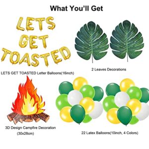 Let’s Get Toasted Balloons Banner, Camping Themed Birthday Baby Shower Bachelorette Decorations, Happy Camper Wild In The Woods Weekend In The Woods Cabin Glamping Mountain Lake Hiking Woodland Campfire Adventure Welcome To Campsite Party Decorations