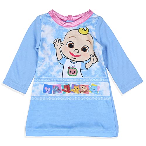 Komar Kids CoComelon Toddler Girls JJ Character Nightgown With Matching doll Gown, 3T Baby Blue