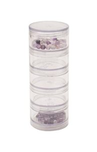 5 large round stacked storage set jars stone small parts beading jewelry making findings stackable organizer containers