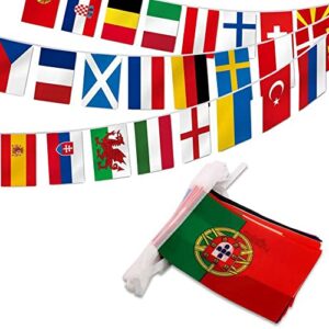 soccer world cup string flag bunting, 32 countries flags banners double-sided polyester for world cup, garden, bar, restaurant and party decoration
