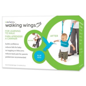 UpSpring Baby Walking Wings Learn to Walk Assistant, Blue, Handheld Baby Walker Harness for Babies and Toddlers