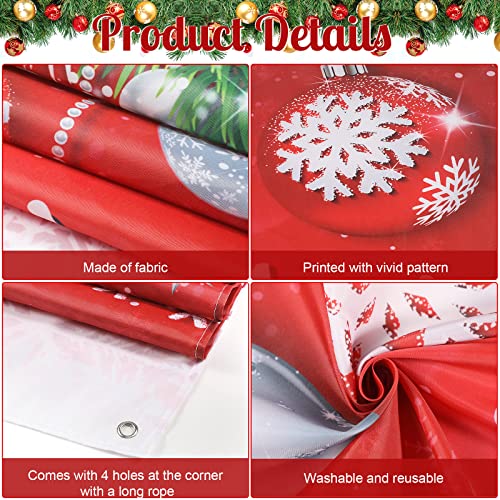 Christmas Door Cover Merry Christmas Background Banner Xmas Fabric Door Banner Photography Hanging Cover Photo Booth Props Decorations for House Door, 70.9 x 35.4 Inch (Snowflake)