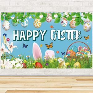 Trgowaul Easter Decorations Bunny Egg Rabbit Banner for Easter Party, Happy Easter Decorations for the Home, Colorful Easter Banner Outdoor Indoor Easter Party Supplies Decorations for Office