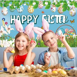 Trgowaul Easter Decorations Bunny Egg Rabbit Banner for Easter Party, Happy Easter Decorations for the Home, Colorful Easter Banner Outdoor Indoor Easter Party Supplies Decorations for Office