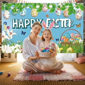 Trgowaul Easter Decorations Bunny Egg Rabbit Banner for Easter Party, Happy Easter Decorations for the Home, Colorful Easter Banner Outdoor Indoor Easter Party Supplies Decorations for Office