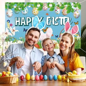 Trgowaul Easter Decorations Bunny Egg Rabbit Banner for Easter Party, Happy Easter Decorations for the Home, Colorful Easter Banner Outdoor Indoor Easter Party Supplies Decorations for Office