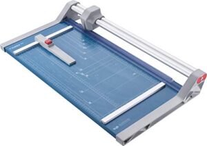 dahle 552 professional rotary trimmer, 20″ cut length, 20 sheet capacity, self-sharpening, dual guide bar, automatic clamp, german engineered paper cutter