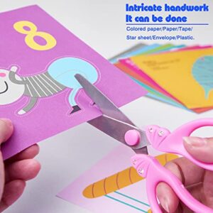 Scissors for School Kids Pink Scissors for Girl Child Safety Scissors Students Round Edge Scissors