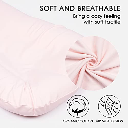 Organic Baby Lounger Cover | 100% GOTS Certified | Mexxi Hypoallergenic and Breathable Baby Nest Cover (Cover Only) (Baby Pink, Organic Cotton)